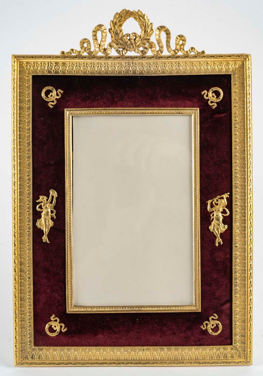 Gilt Bronze And Burgundy Velvet Frame – Napoleon III, 19th Century