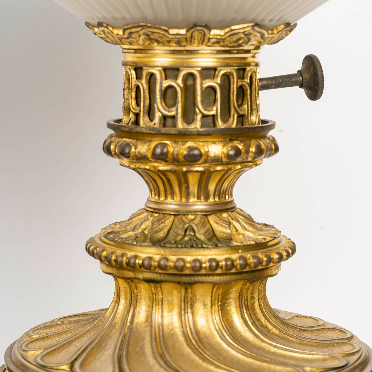 Pair Of Napoleon III Style Oil Lamps, Late 19th Century-photo-2
