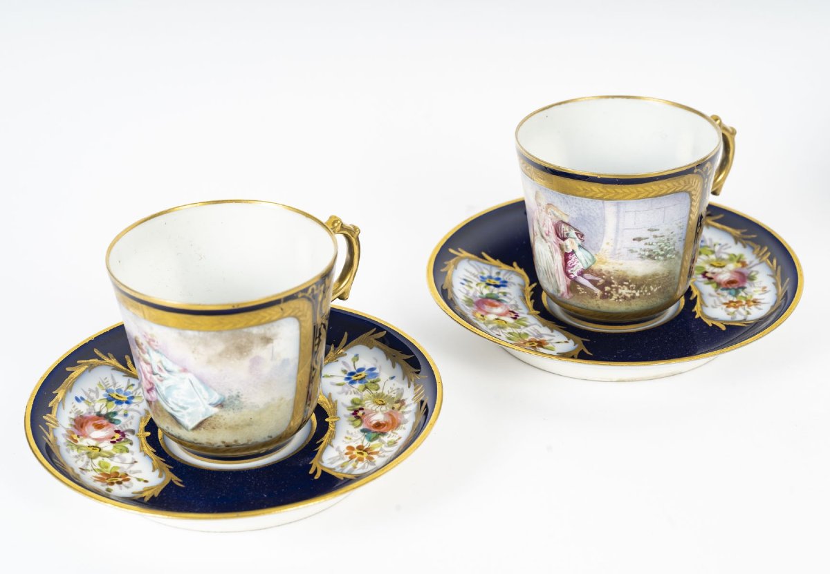 Sèvres Porcelain Coffee Service – Napoleon III Period, 19th Century – In A Box - -photo-1