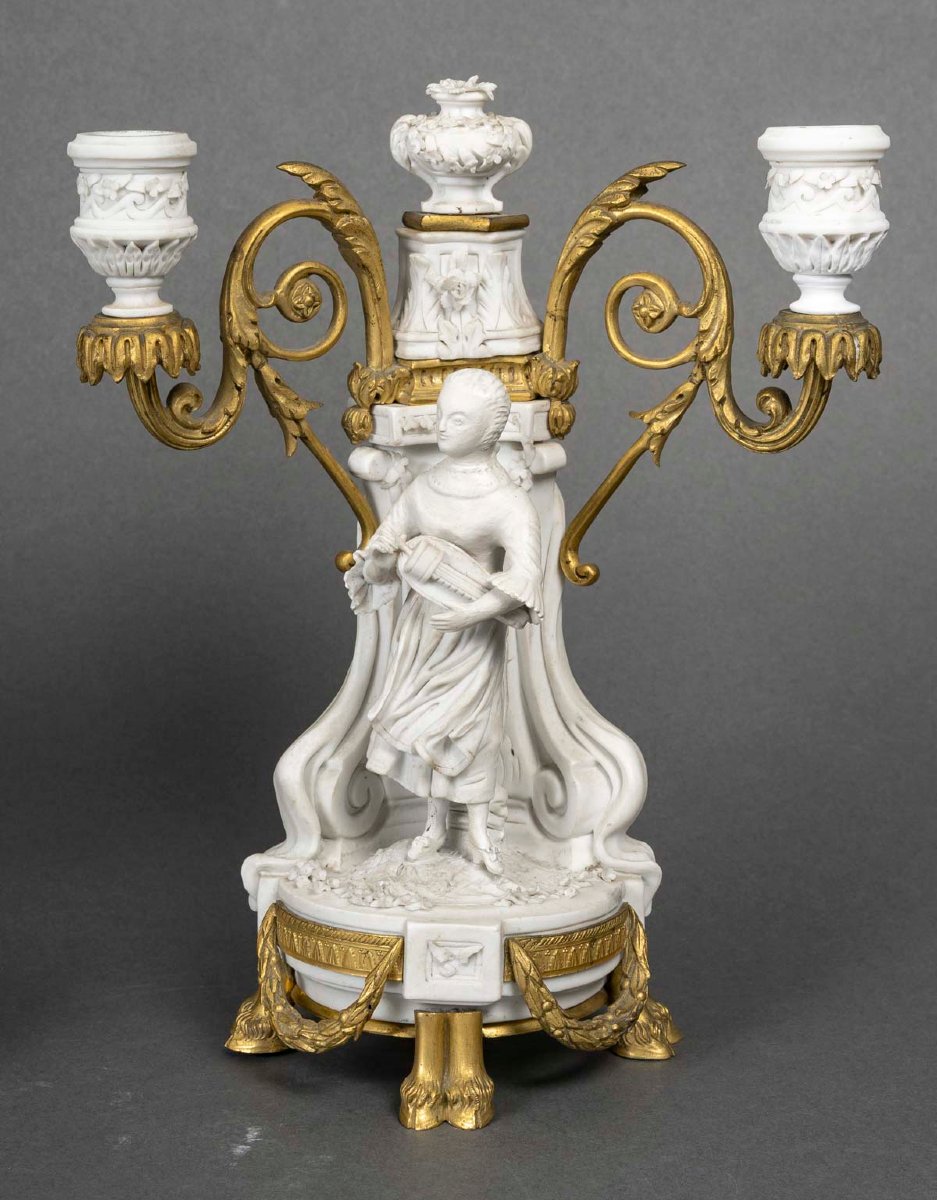 Biscuit And Gilt Bronze Fireplace Surround – Signed Lesueur – Louis XVI Style, Late 19th Century-photo-4