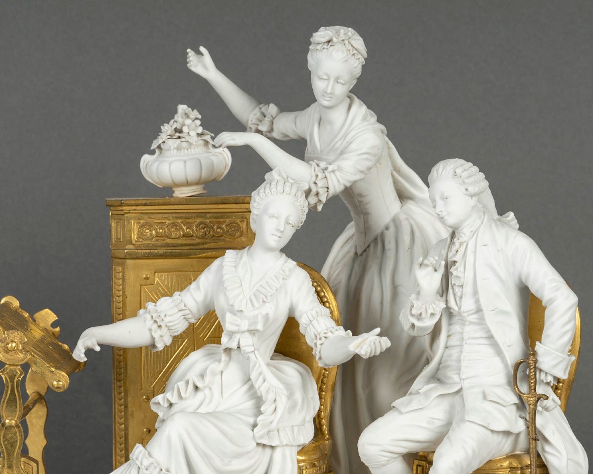 Biscuit And Gilt Bronze Group, Sèvres Manufactory, 19th Century-photo-3