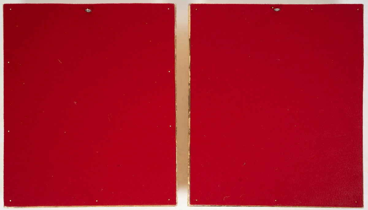 Paire de tableaux sur céramique signés Bigot – Époque Napoléon III-photo-1