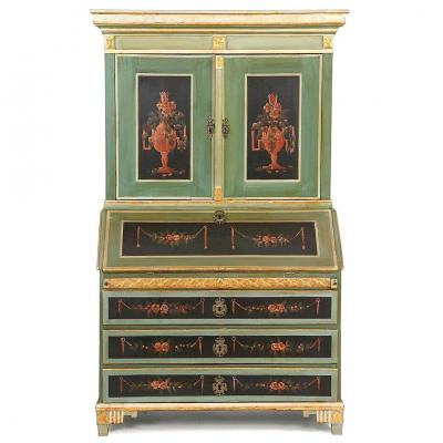 Cabinet Secrétaire Danemark   Louis XVI Vers 1780    H. 203 Cm. Br. 115 Cm. D. 56 Cm  