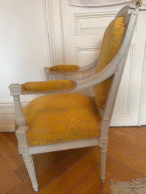 Fauteuil Louis XVI Vers 1780 Estampillée Jean-baptiste Claude Senè  -photo-3