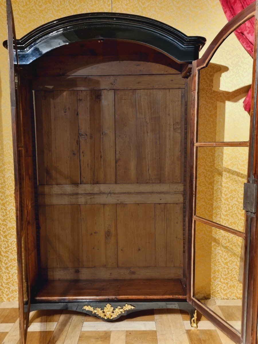 Regency Black Lacquer Showcase Bookcase Circa 1720 H. 237 Cm, W. 148 Cm, D. 42 Cm-photo-4