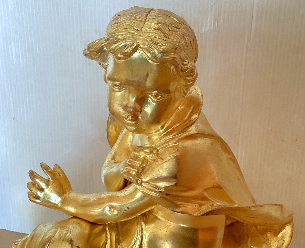 Chenets Paire Louis XVI Vers 1770  Allégories De l'Hiver Ou Du Feu   H. 26 Cm, Br. 22 Cm, P. 12 Cm    N° Inv. 1.053  2.800 €-photo-1