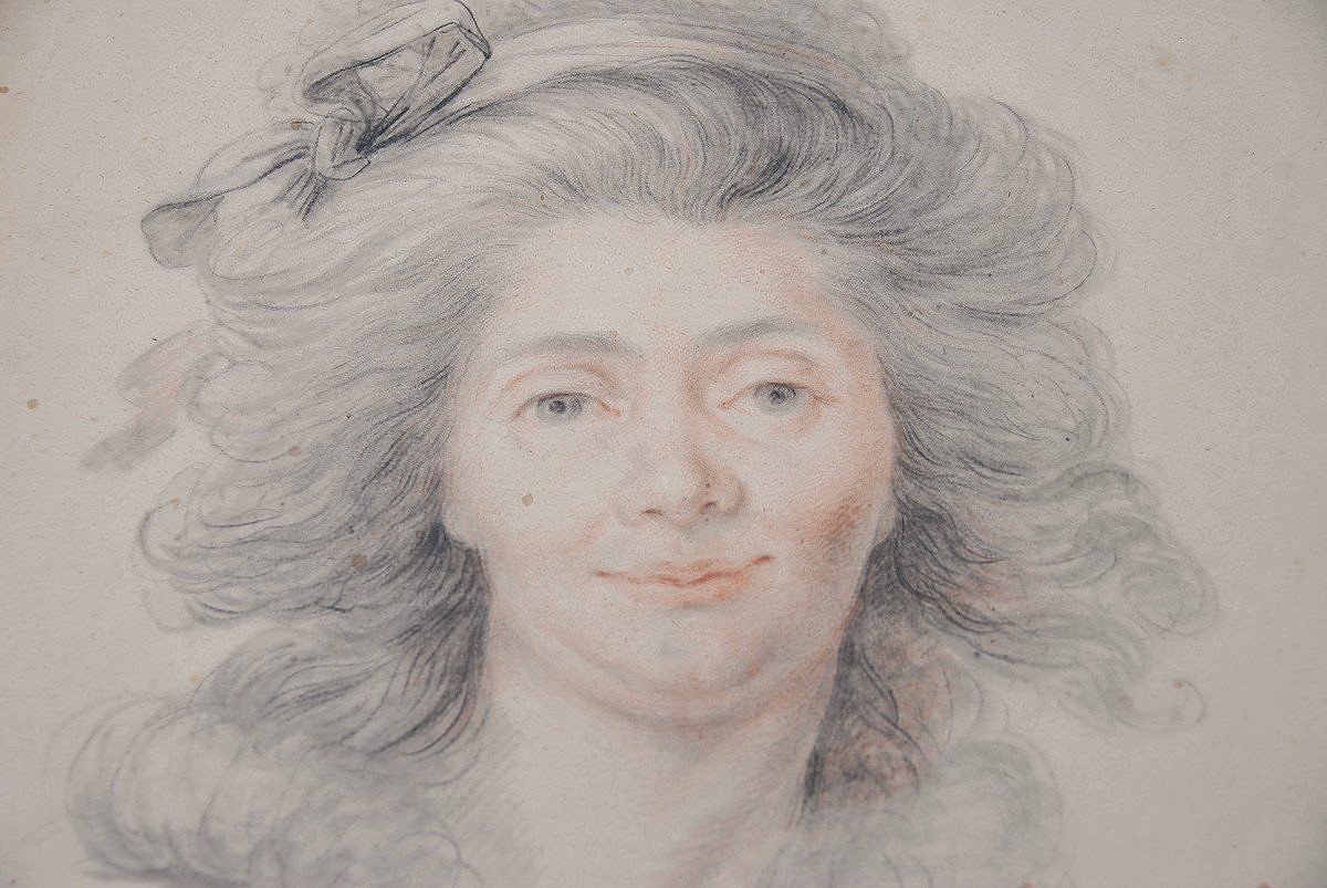 Jean-baptiste Marie Pierre 1714-1789   Portrait d'Une Dame   Signé-photo-3