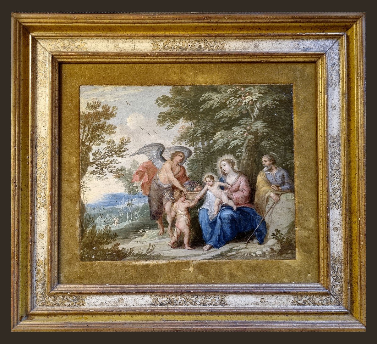 Abraham Willemsen 1614-1672 Holy Family Oil On Copper Expertise Dr. Meijer Amsterdam