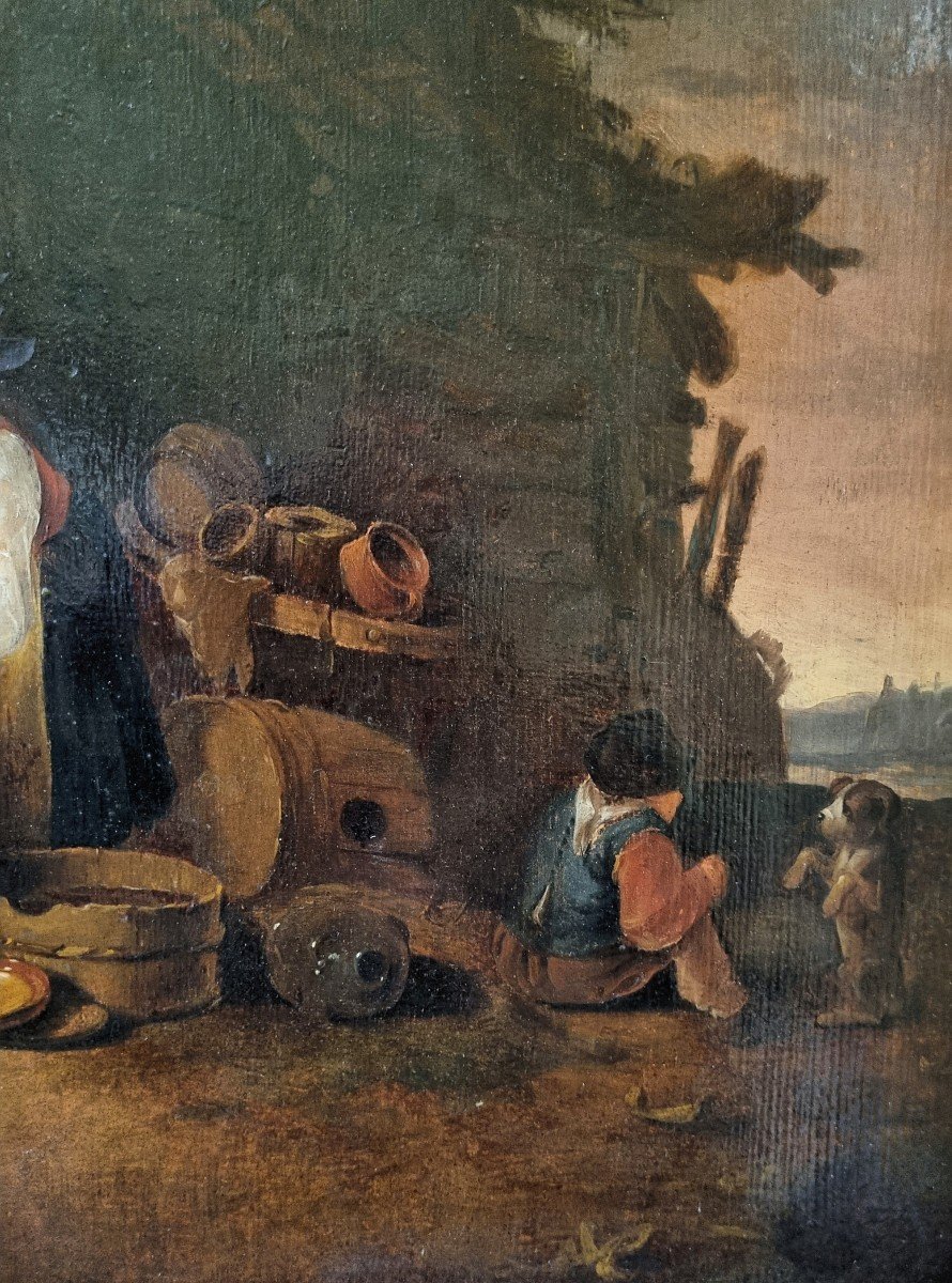 Egbert Lievensz. Van Der Poel 1621-1664 Peasants In Front Of A Cottage Expertise: Dr. Meijer-photo-2