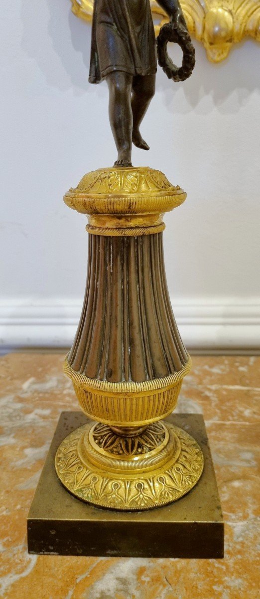 Pair Of Empire Candelabras Around 1820 H.56 Cm-photo-3