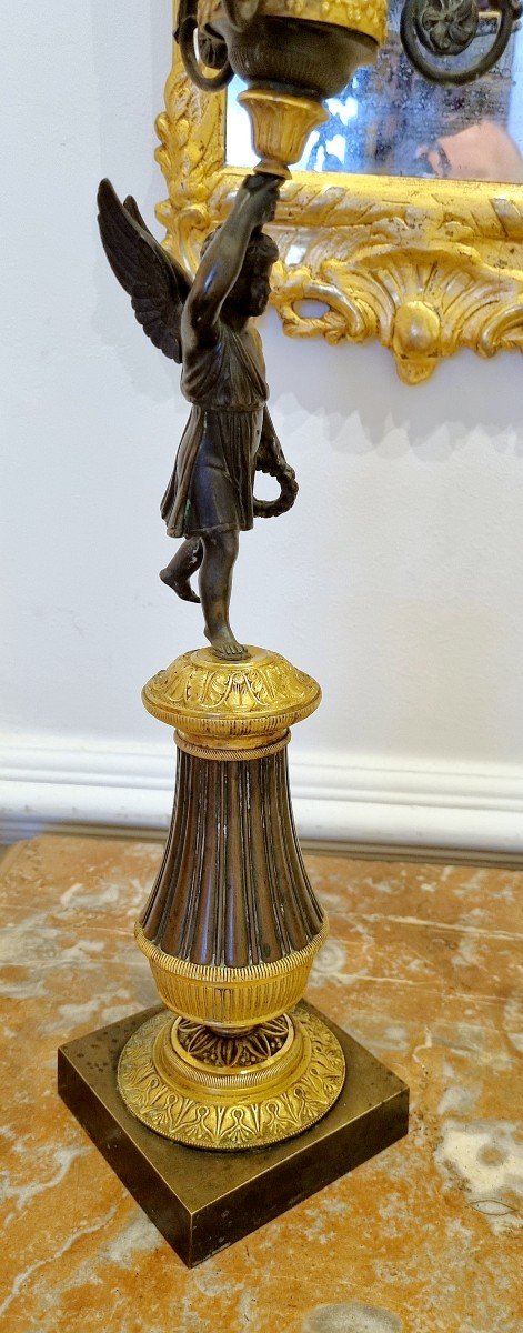 Pair Of Empire Candelabras Around 1820 H.56 Cm-photo-4