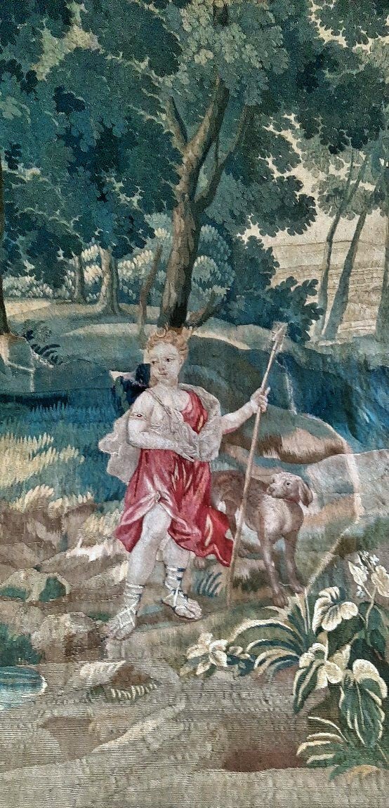 Aubusson Tapestry 17th/18th Century Diane 213 X 138 Cm-photo-3