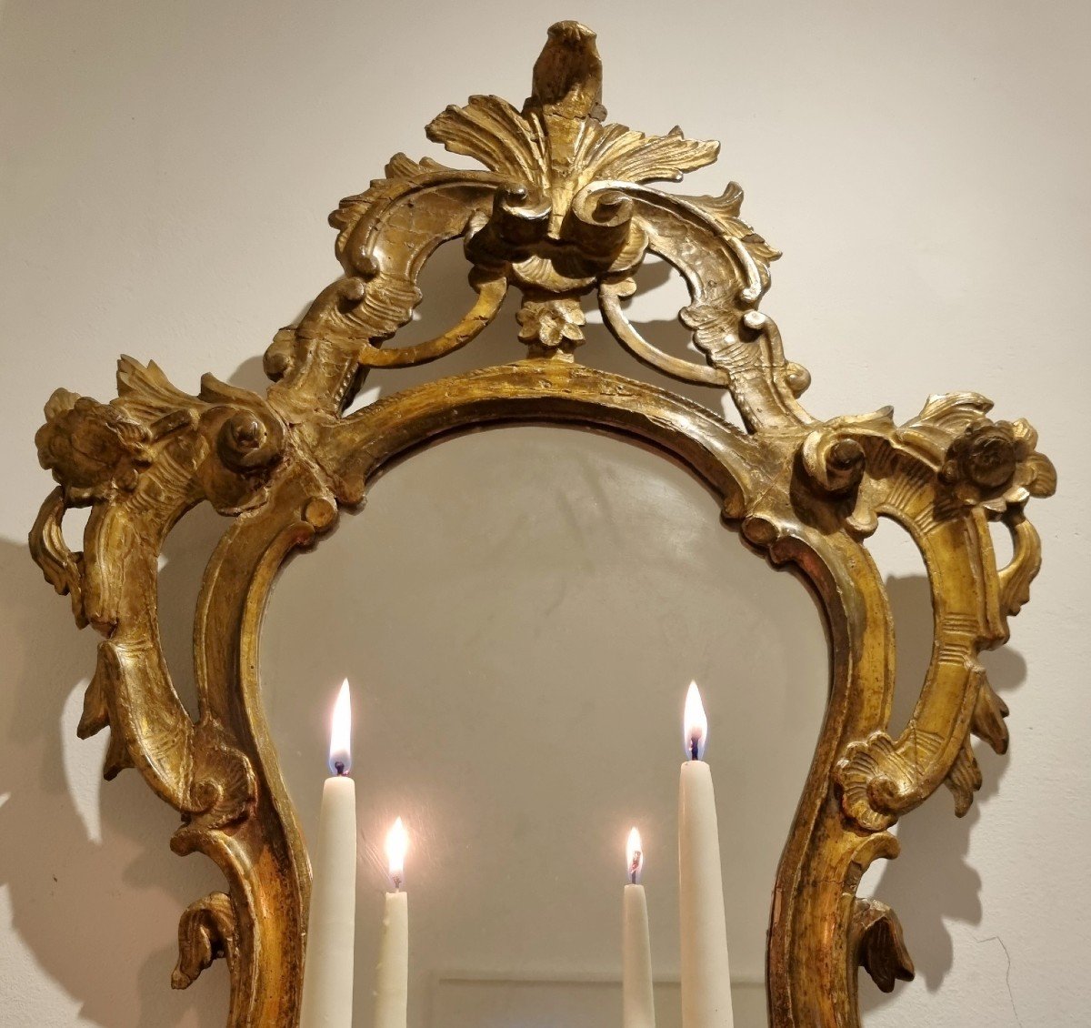 Miroir Louis XV Vers 1765 Italie  H. 83 Cm, Br. 52 Cm -photo-4