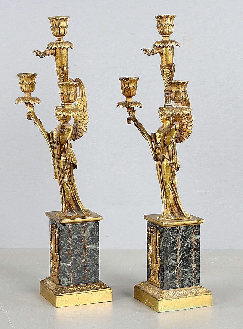 Candélabres Girandoles Russie Empire Vers 1810  Hauteur 47 Cm -photo-4