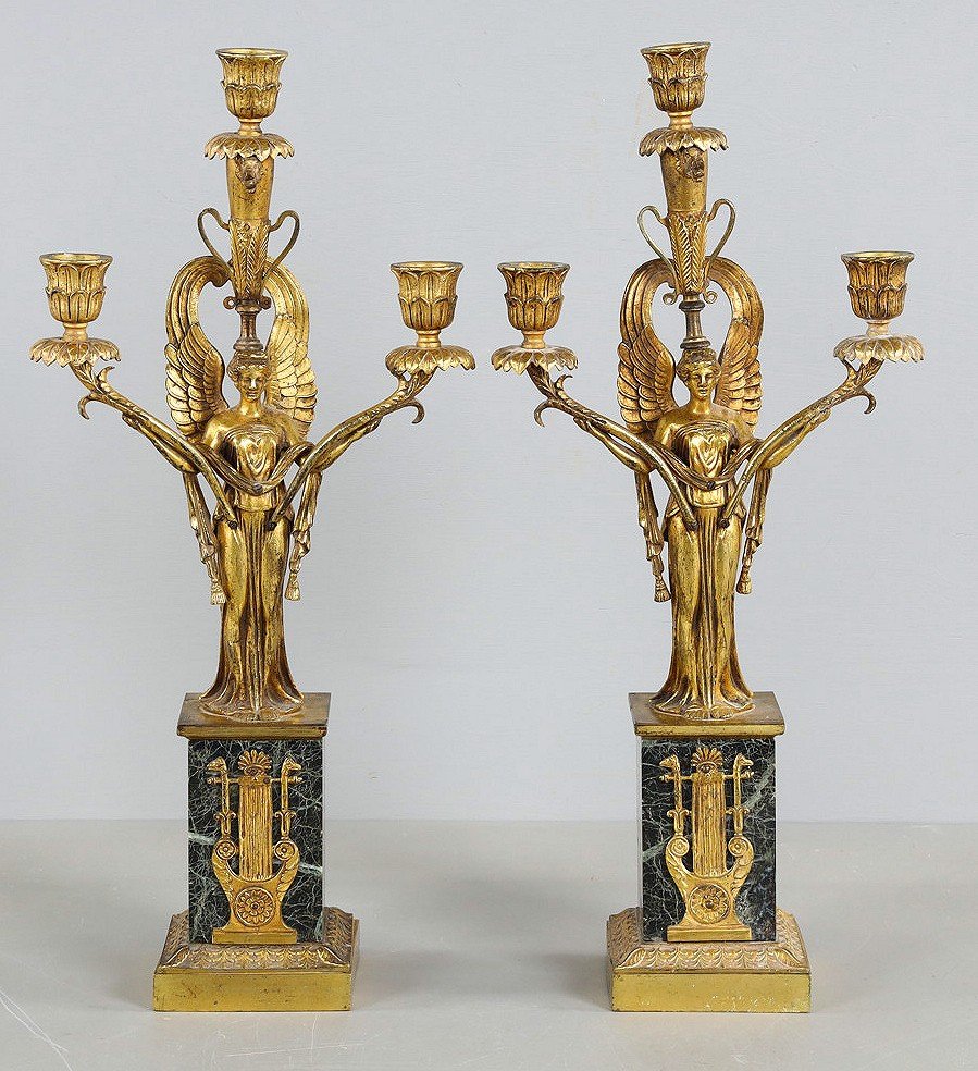 Candélabres Girandoles Russie Empire Vers 1810  Hauteur 47 Cm 
