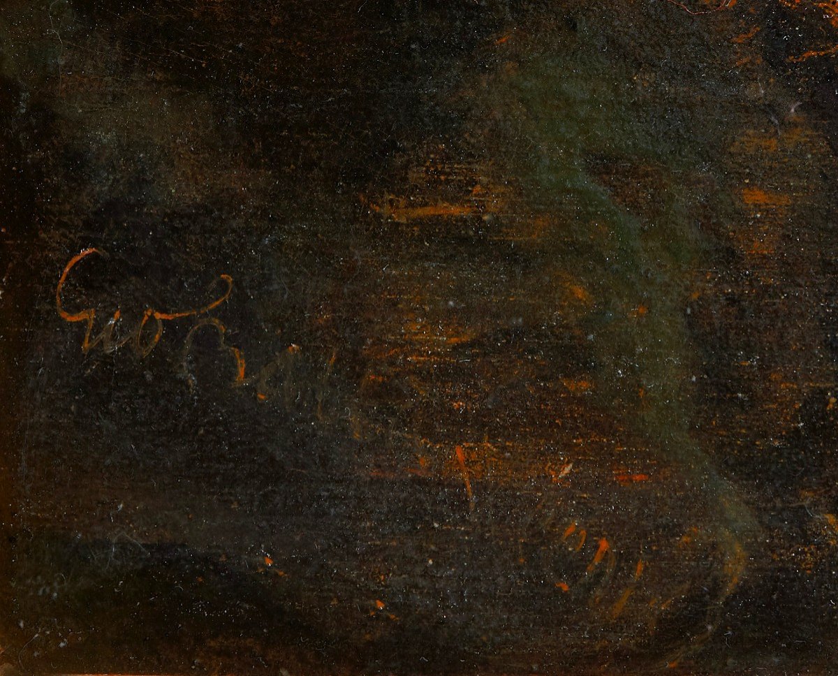 Jan Baptist Weenix (1621 -1660 )  Paysage italien avec personnages   Signé Gio Batta Weenix-photo-2