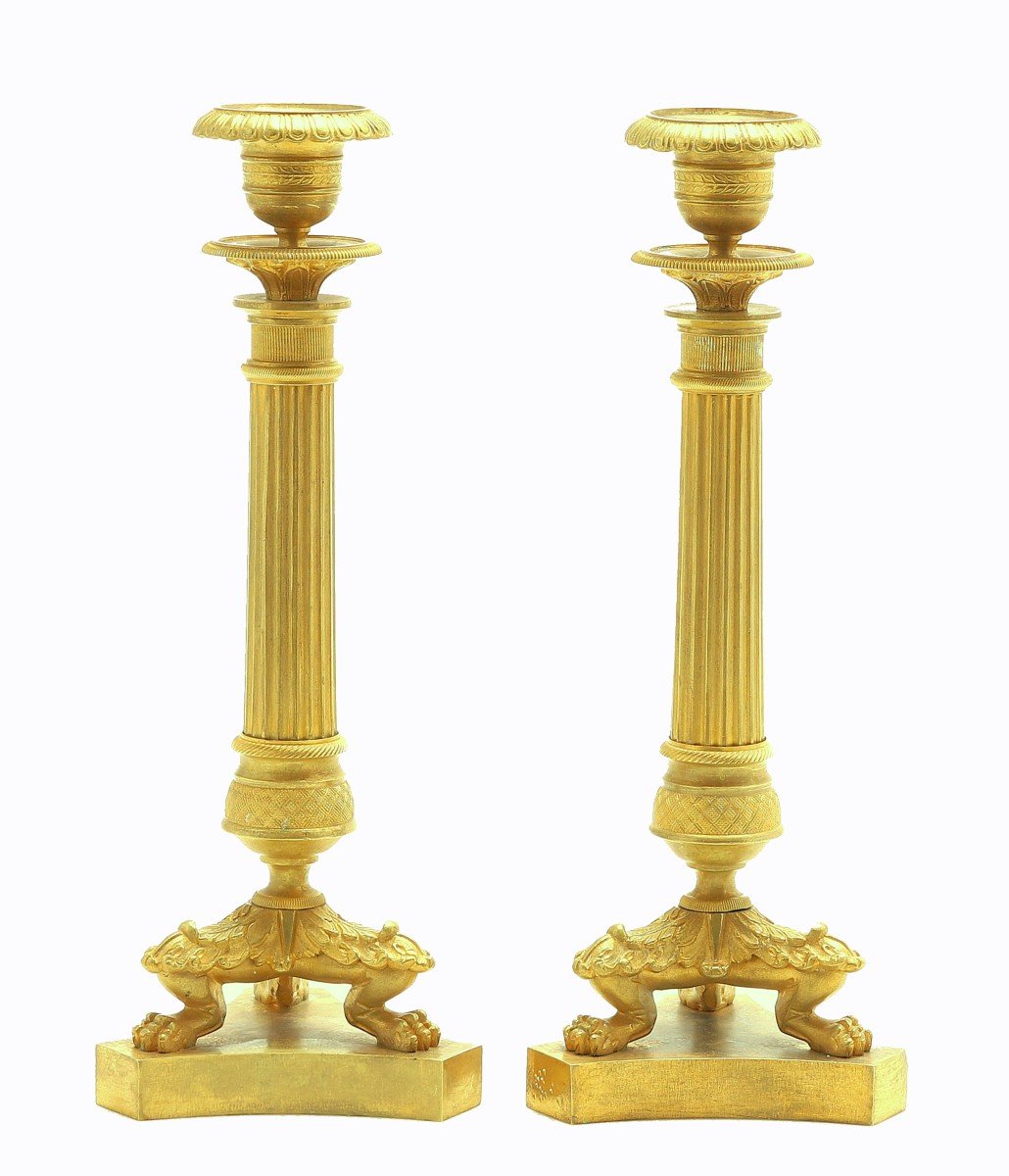 Empire Candlesticks Circa 1820 H. 26 Cm