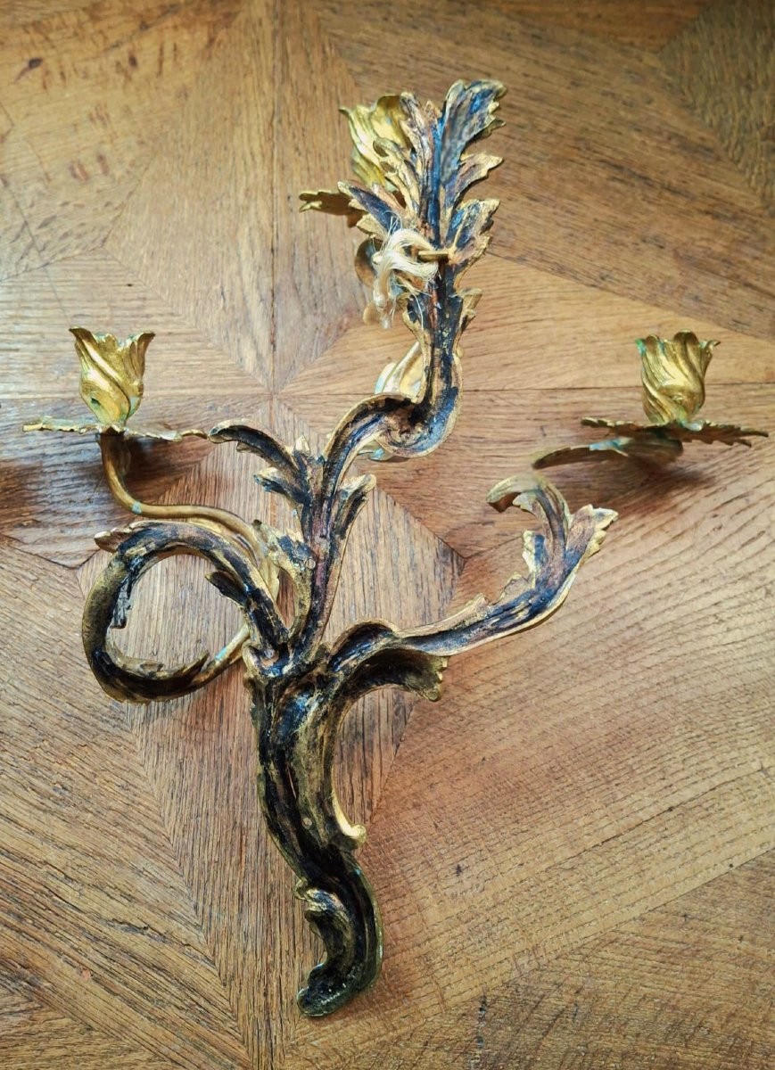 Appliques Louis XV 19ème Siècle.  H. 45 Cm -photo-2