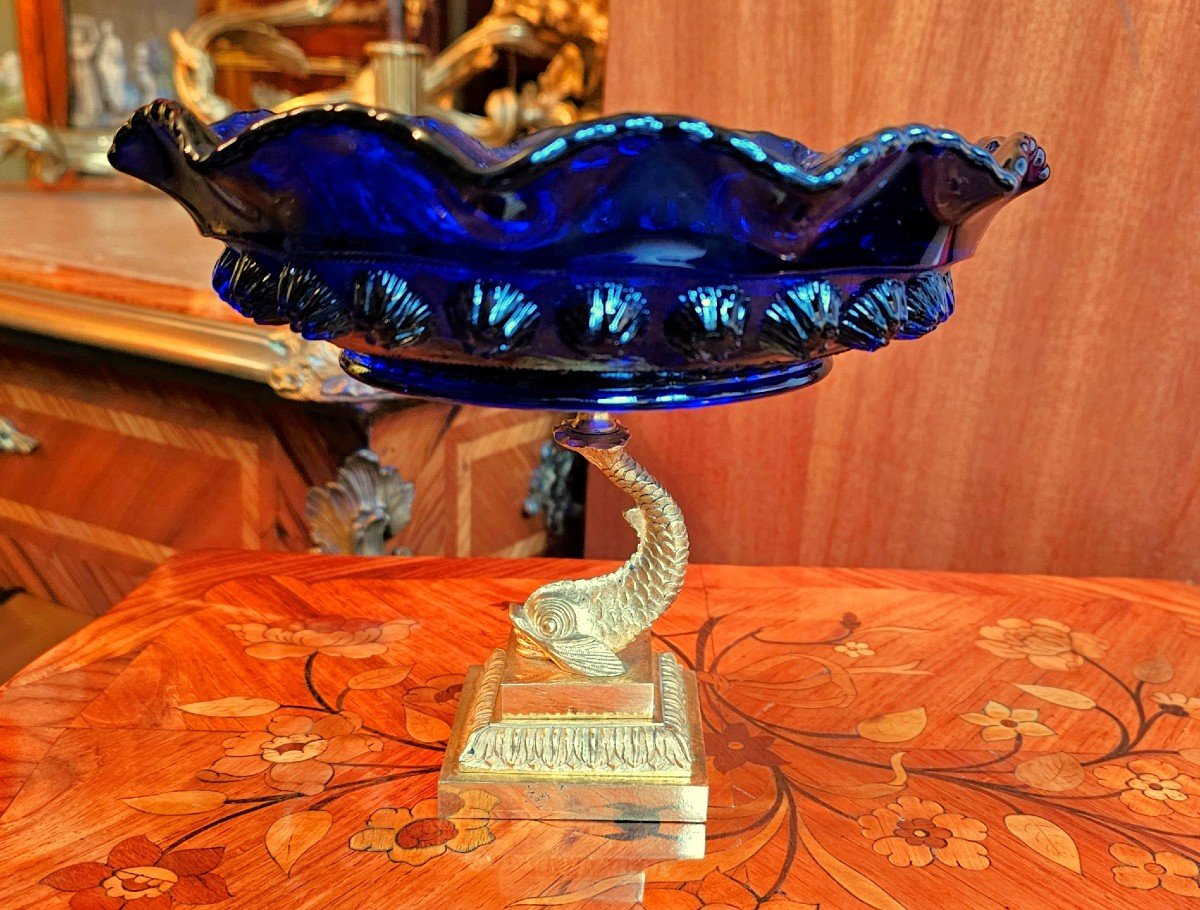 Tazza Centre De Table Empire 19ème Siècle.  D. 19,5 Cm, H. 16 Cm -photo-3