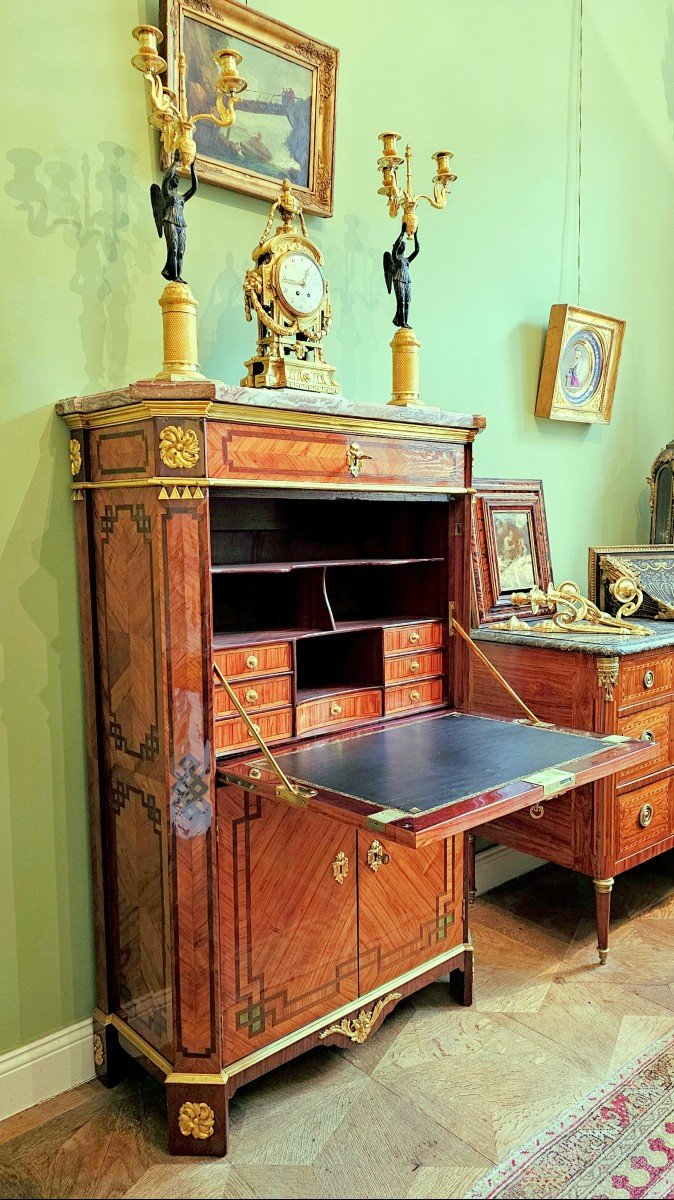 Louis XVI Secretary Around 1770 Stamped Ccsaunier - Claude Charles Saunier (1735-1807)-photo-4