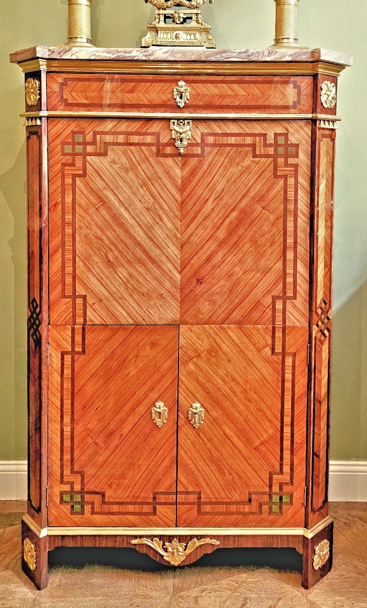 Louis XVI Secretary Around 1770 Stamped Ccsaunier - Claude Charles Saunier (1735-1807)