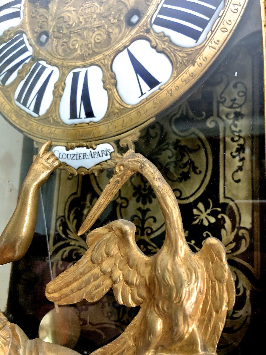 Cartel Boulle Marqueterie Clouzier à Paris Louis XIV Vers 1695  Avant Et Mouvement Signés-photo-3