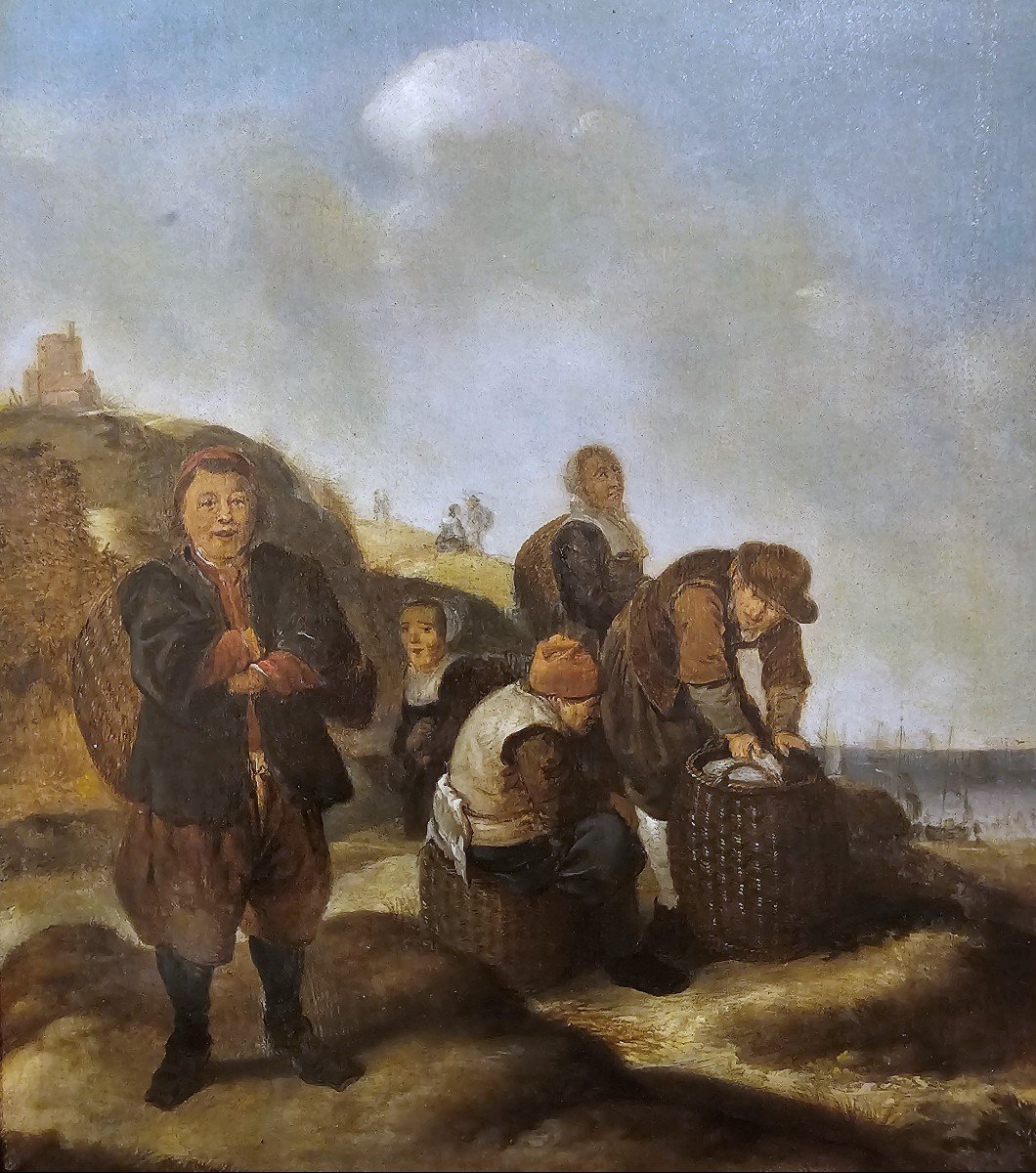 Klaes Molenaer Haarlem 1630-1676  Le Retour Des Pêcheurs - Expertise Dr. Meijer Amsterdam-photo-2