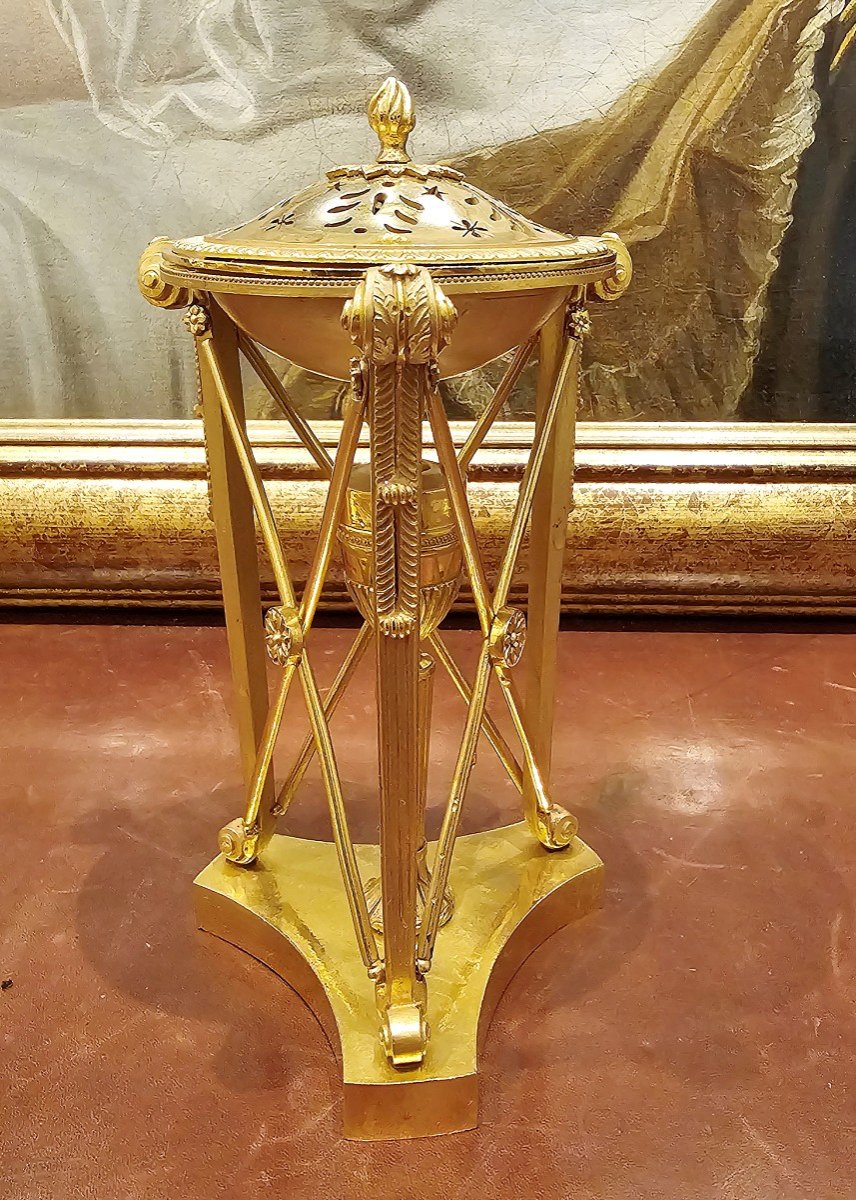 Potpourri Empire Perfume Brule Circa 1820 Fire-gilt Bronze H. 17 Cm