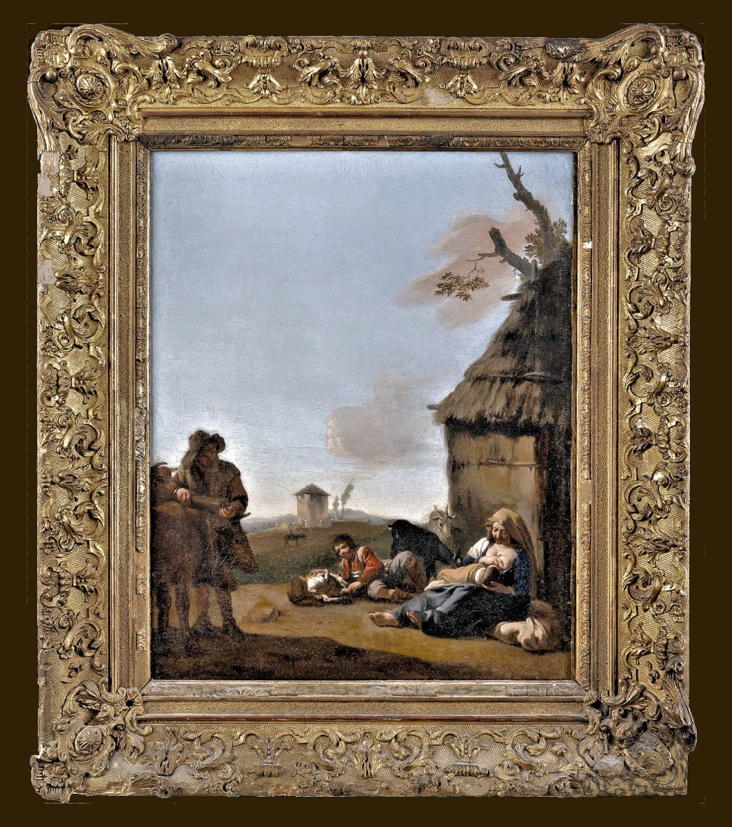 Jan Miel 1599-1663 Pastoral Idyll - Expertise Dr. Fred Meijer, Amsterdam