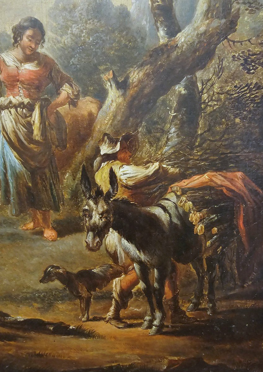 Paolo Monaldi Rome 1710-1799 Pastoral Oil On Canvas 64.5 X 78 Cm -photo-5