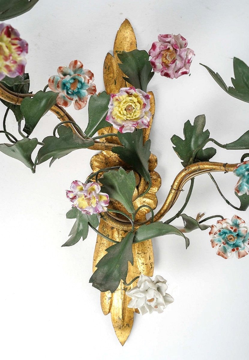 Louis XV Sconces Around 1750 Probably Italy Porcelain Capodimonte Guiseppe Gricci-photo-2