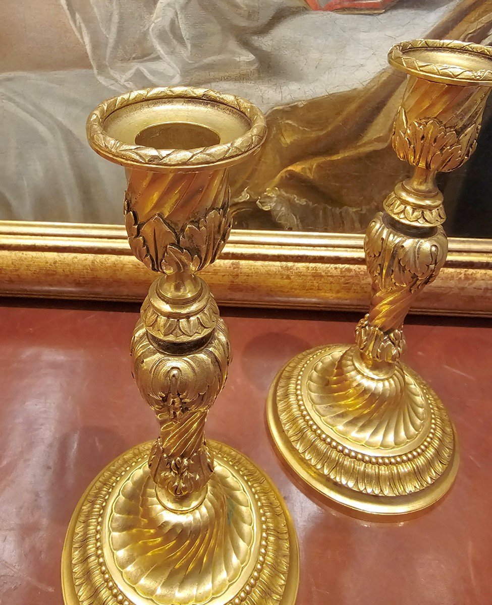 Regency Candlesticks Circa 1720 H. 21 Cm   -photo-4