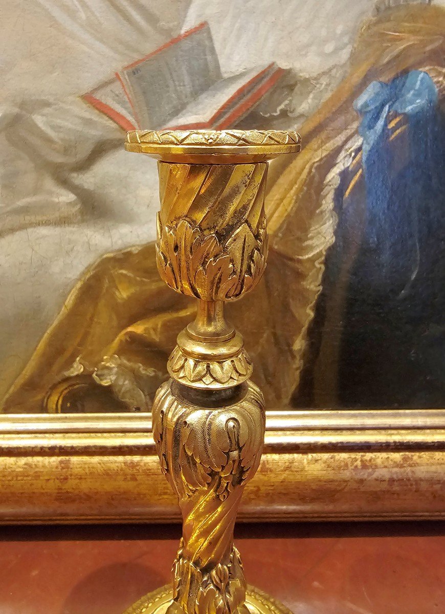 Regency Candlesticks Circa 1720 H. 21 Cm   -photo-3