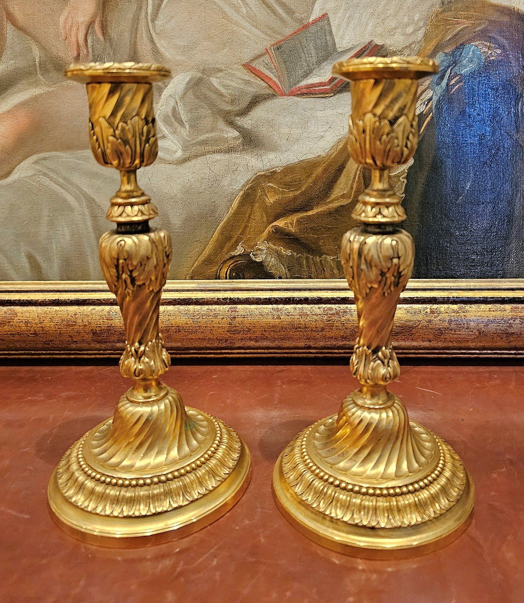 Regency Candlesticks Circa 1720 H. 21 Cm   