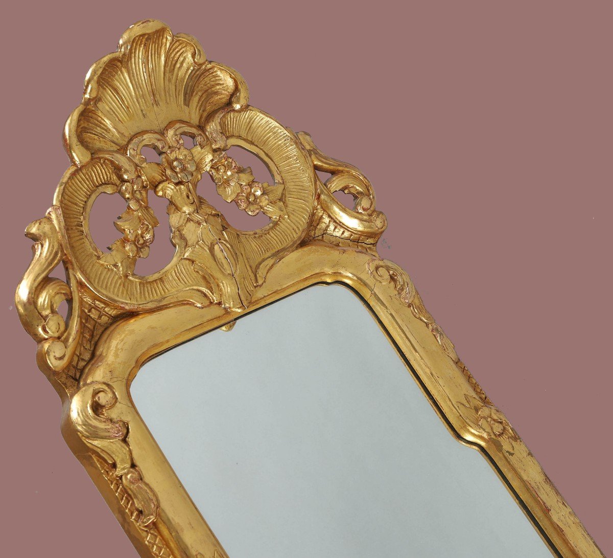 Louis XV Mirror Sweden Circa 1750 H. 120 Cm  -photo-3