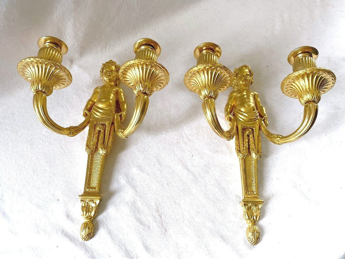 Louis XVI Sconces Circa 1780 Pierre Gouthière After A Drawing By Jean-louis Prieur-photo-4