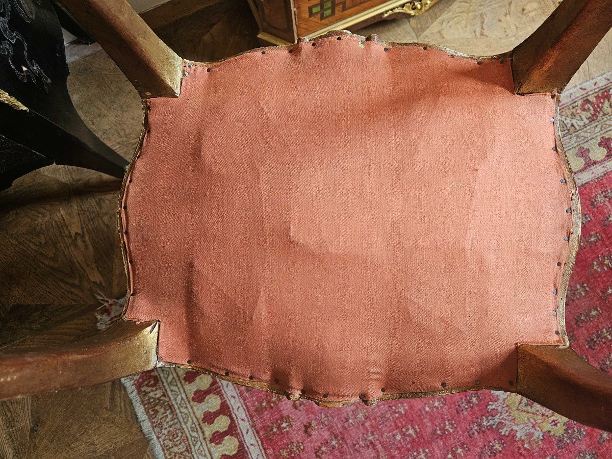 Pair Of Louis XV Stools Around 1750 H. 52 Cm, L. 40 Cm, L. 50 Cm -photo-3