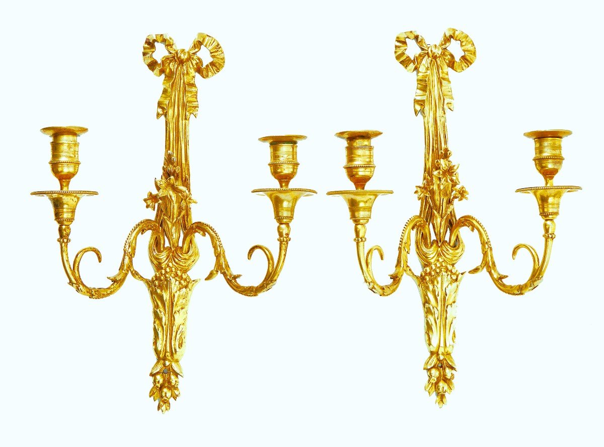 Appliques Grotesques Louis XVI Vers 1780  H. 42 Cm -photo-3
