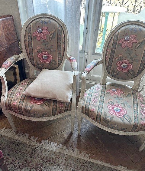 Fauteuils Louis XVI vers 1780 estampillée P.BRIZARD     PIERRE BRIZARD 1737-1804-photo-4