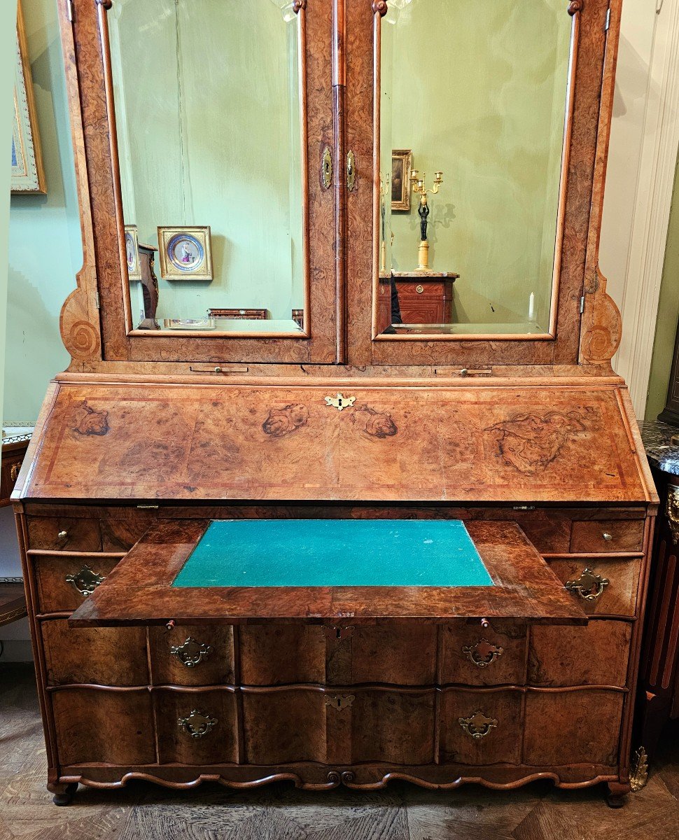 Armoire De Cabinet Baroque 2e Quart Du 18ème Siècle. Italie  Secrétaire Venise-photo-2