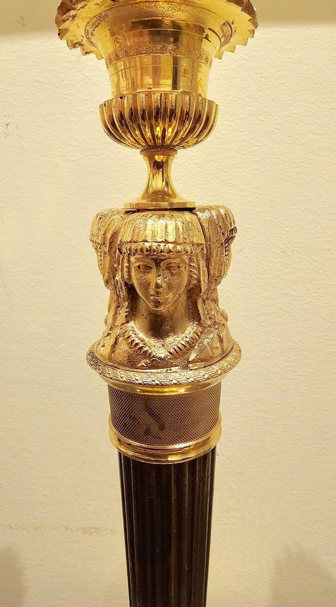 Empire Candlesticks Circa 1810 Claude Galle H. 28.5 Cm Claude Galle (1759-1815)-photo-3