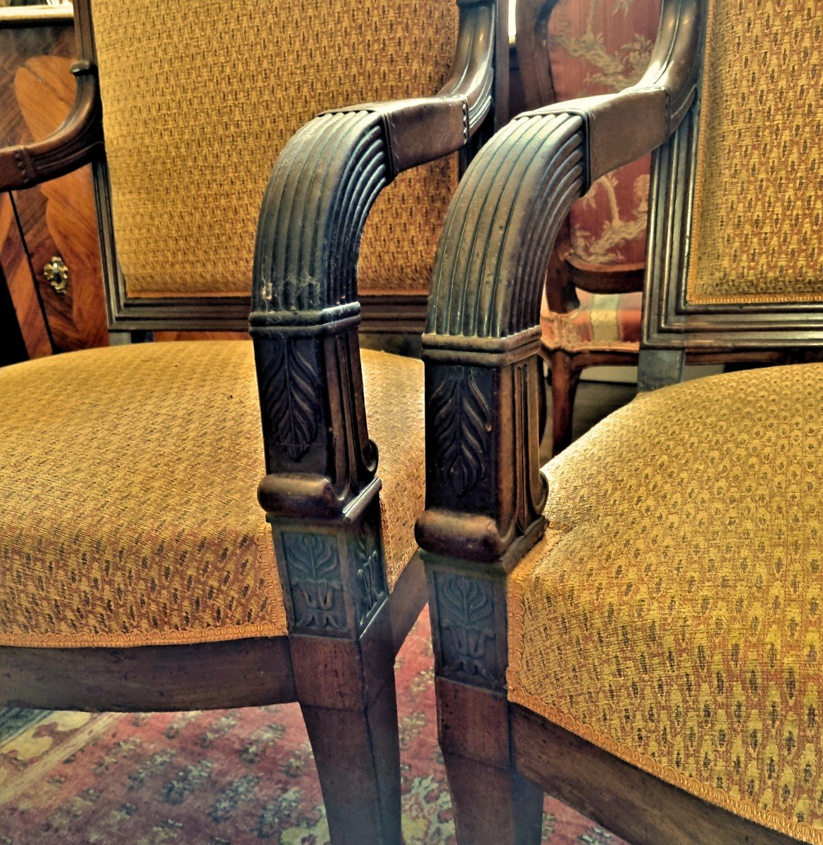 Pair Of Empire Armchairs 1813-1825 Stamped + Iacob François-honoré Georges Jacob Desmalter-photo-2