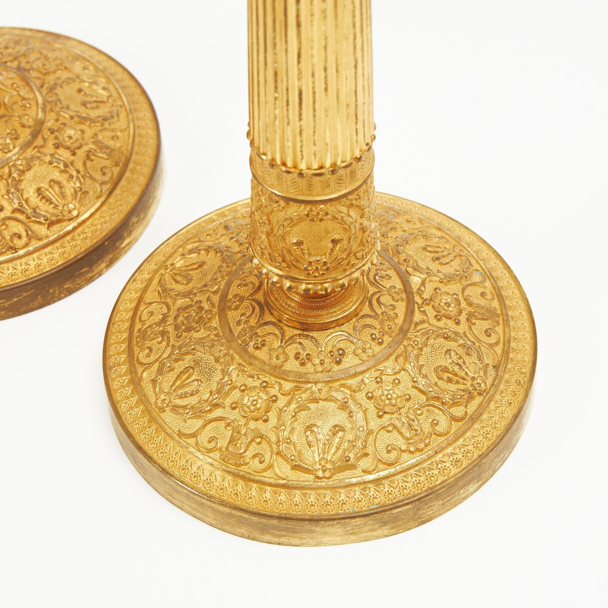Empire Candlesticks Circa 1820 Gérard-jean Galle (1788-1846) Bronze, Fire-gilded - H. 27.5 Cm -photo-3