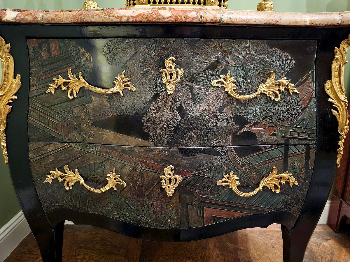 Louis XV Chest Of Drawers Circa 1765 Coromandel Varnish Stamped Kofler Jme Jean Mathieu Kofler -photo-2