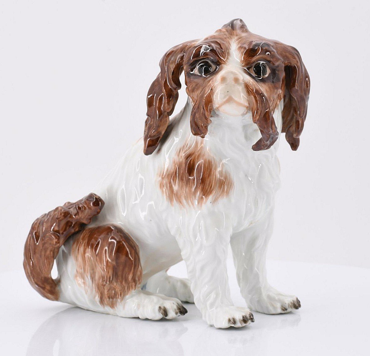 Meissen Porcelain Bologna Dog Model By Johann Joachim Kaendler Circa 1750 H. 15 Cm 