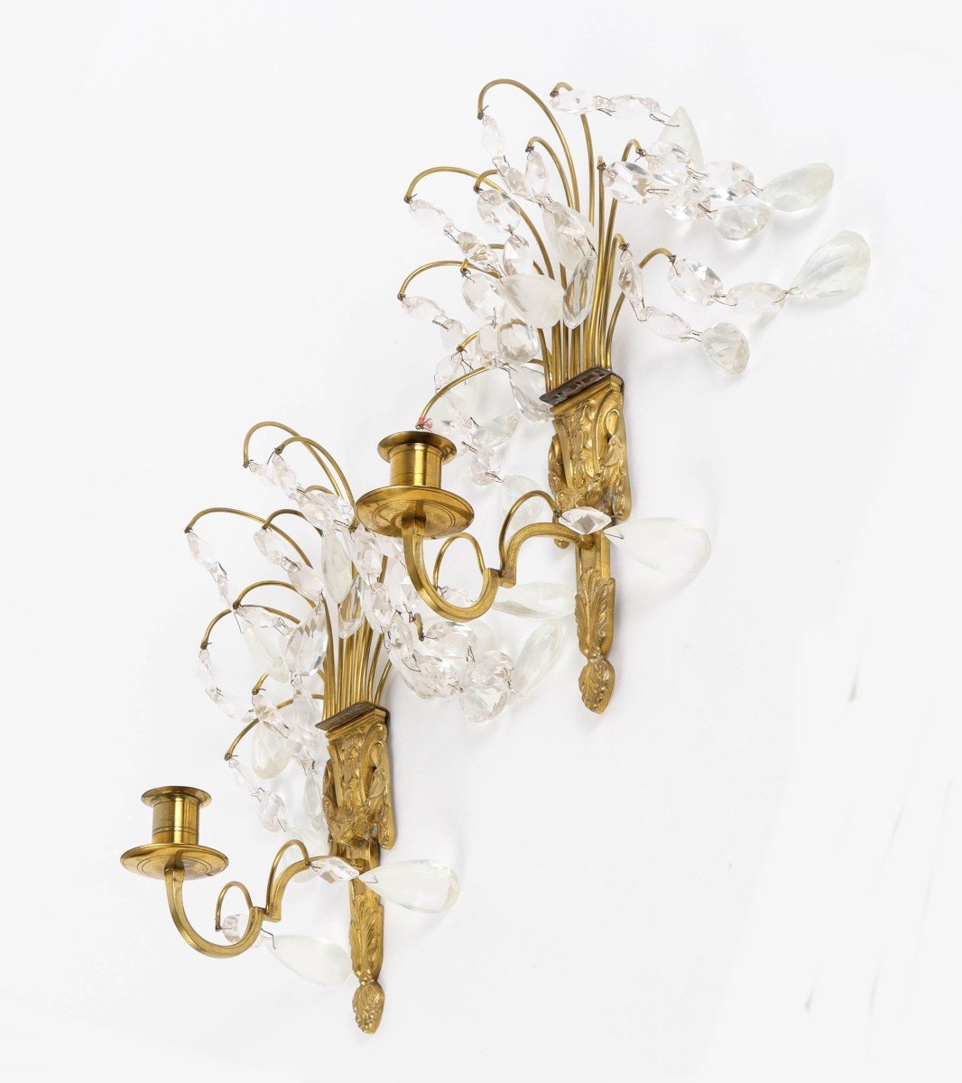 Appliques Louis XVI Suède 19ème Siècle.  H. 30 Cm, L. 20 Cm -photo-4