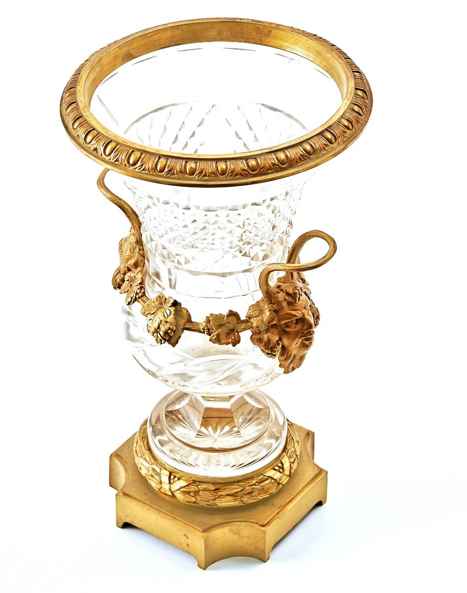 Vase Cratère Vase Médicis Verre Louis XVI Vers 1790  Russie Hauteur 32 Cm-photo-2
