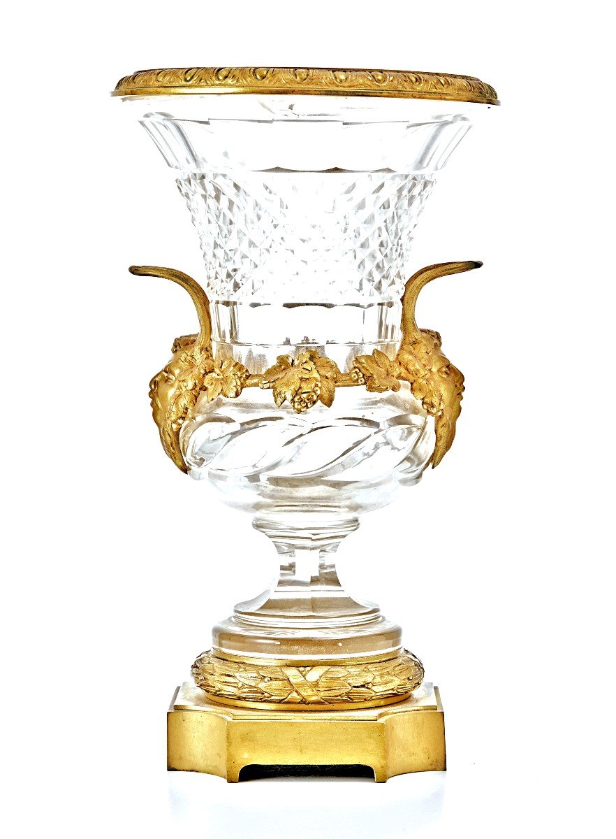 Vase Cratère Vase Médicis Verre Louis XVI Vers 1790  Russie Hauteur 32 Cm