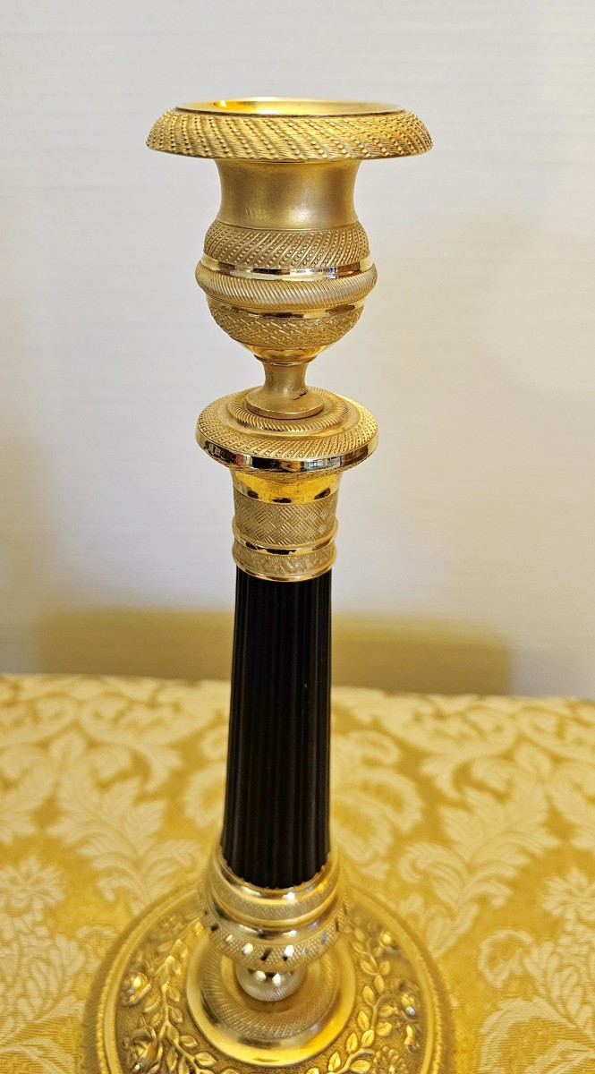 Empire Candlestick Circa 1810 H. 28.5 Cm -photo-2