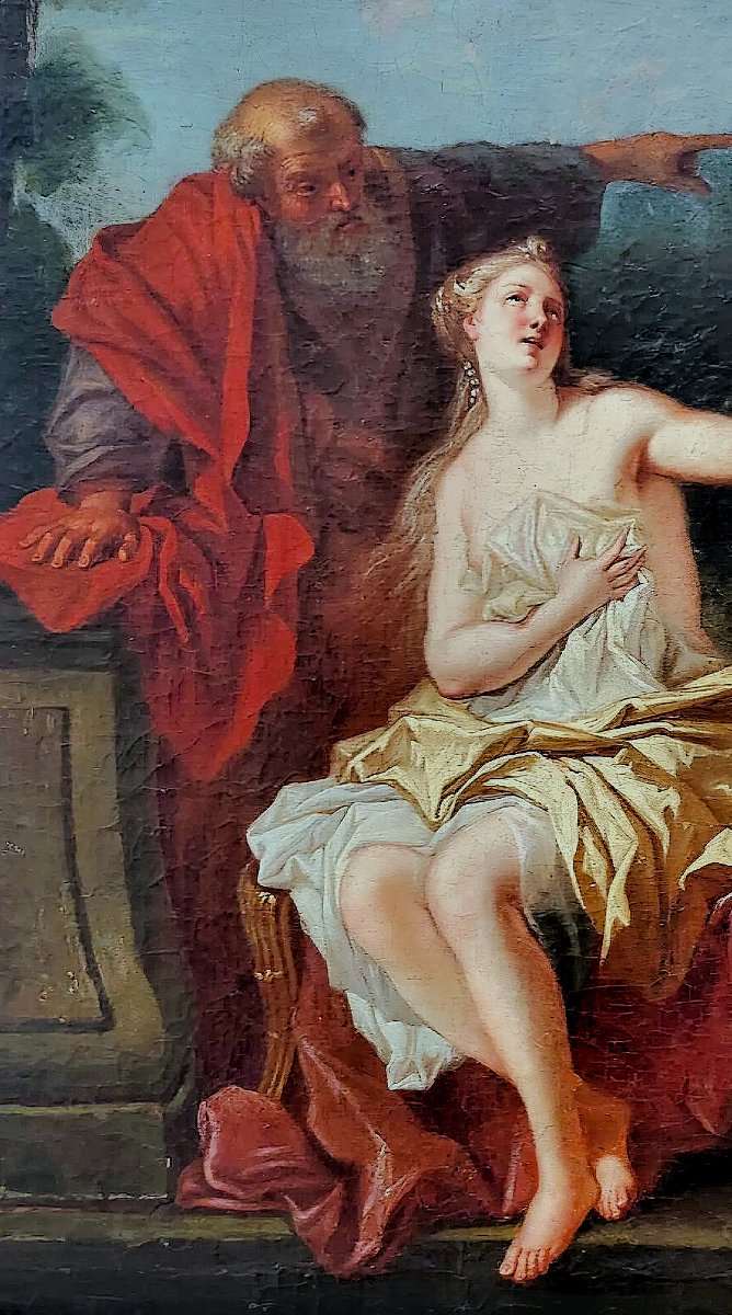 Louis De Silvestre (1675 -1760) Suzanne And The Two Old Men - Expertise Francois Marandet-photo-1